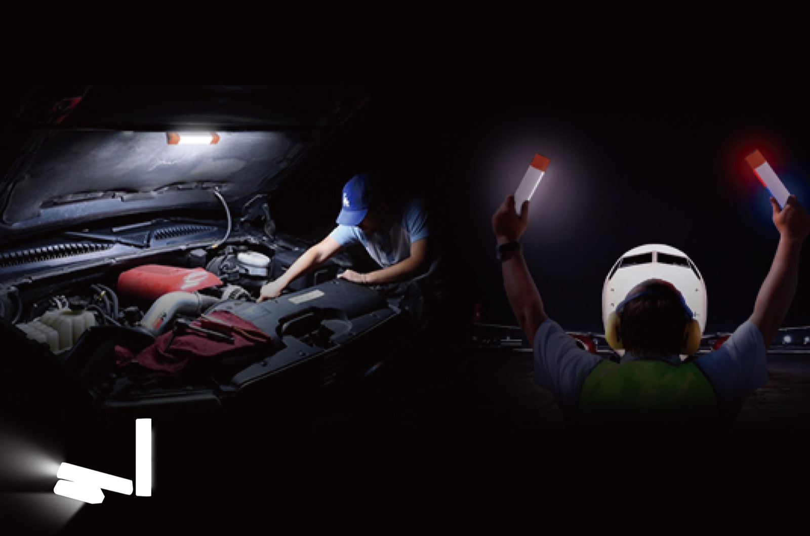 LI-S3 flashlight used for vehicle engine maintenance and aircraft ground signaling